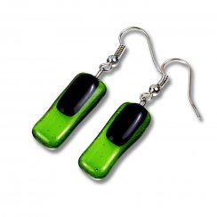 Green glass earringsDAISY N1404