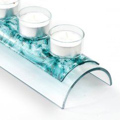 Advent glass candlestick MIRA turquoise