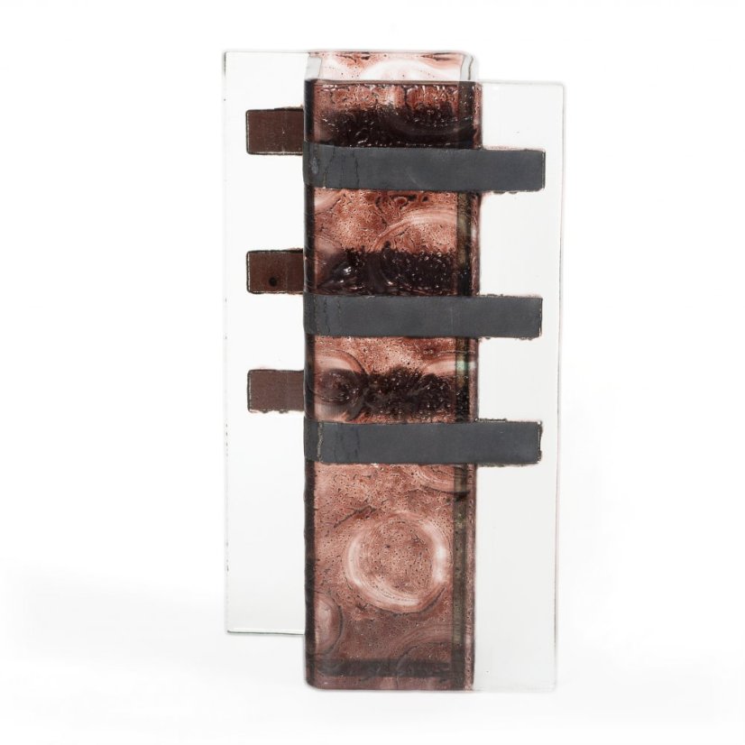 Brown glass vase LAVA WINGS