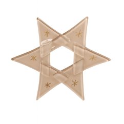 Vianočná sklenená hviezda bílá káva