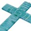 Turquoise glass wall cross - spiral