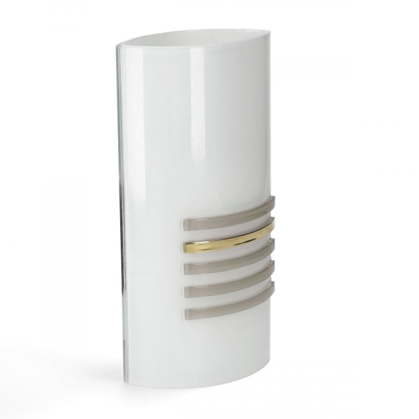 White glass vase LUXURY gold