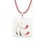 Glass pendant square white CAROLINA P0602