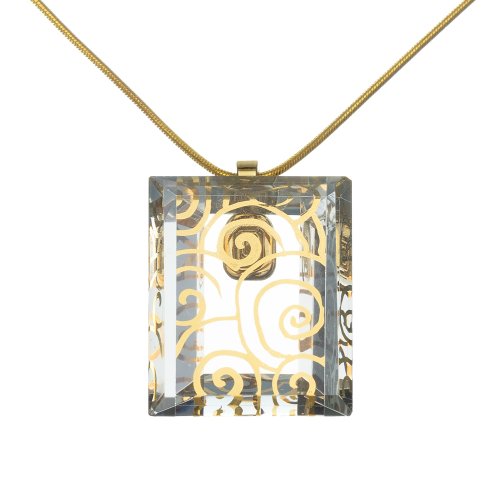 Szlifowana biżuteria szklana czysty ze złotymi spiralami