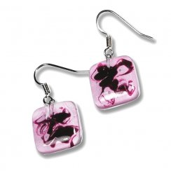 Pink glass earrings HELENE N1110
