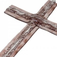 Brown layered glass wall cross