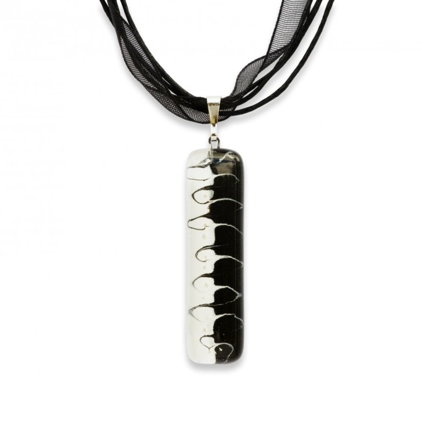Rectangular glass pendant black and white LENORE P1710
