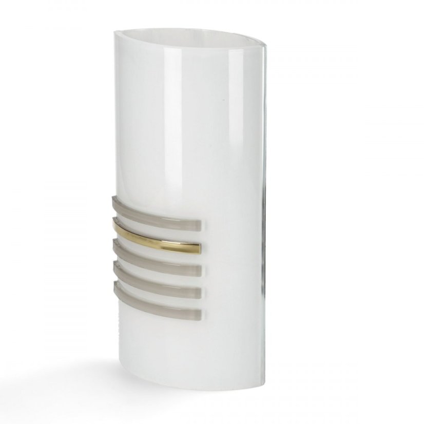 White glass vase LUXURY gold