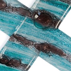 Turquoise-brown glass wall cross