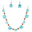 WAGA - Set glass jewelry turquoise necklace + earrings SOU0109