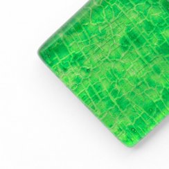 Kosoštvorcový sklenený prívesok zelený DAISY P1412