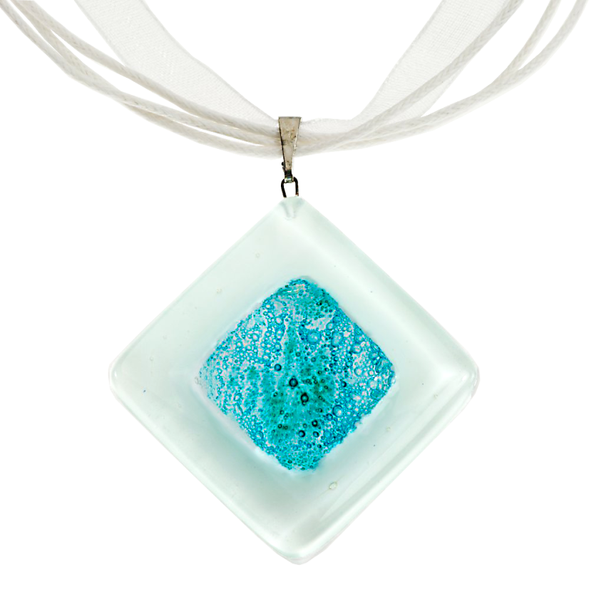 Rhombus glass pendant WHITE OWL P0708