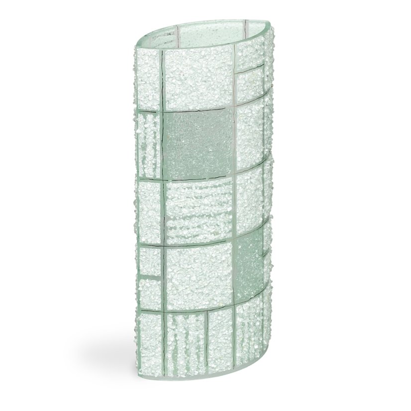 White glass vase CORAL KARO with platinum