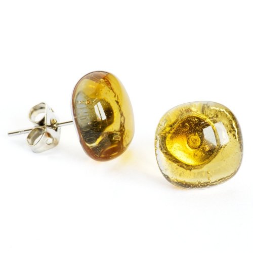 Amber glass earrings PUZETY N1813