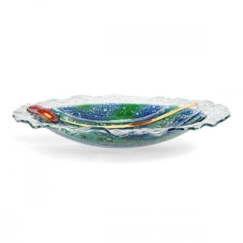 Round glass bowl MADEIRA with lace - flower