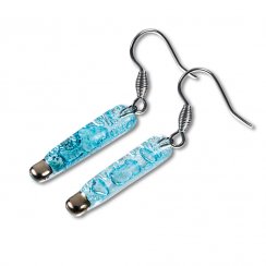 Glass earrings PLATINUM turquoise  NP0102