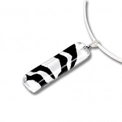 Rectangular glass pendant, black and whiteLENORE P1703