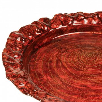 Glass Christmas trays - Colour - red