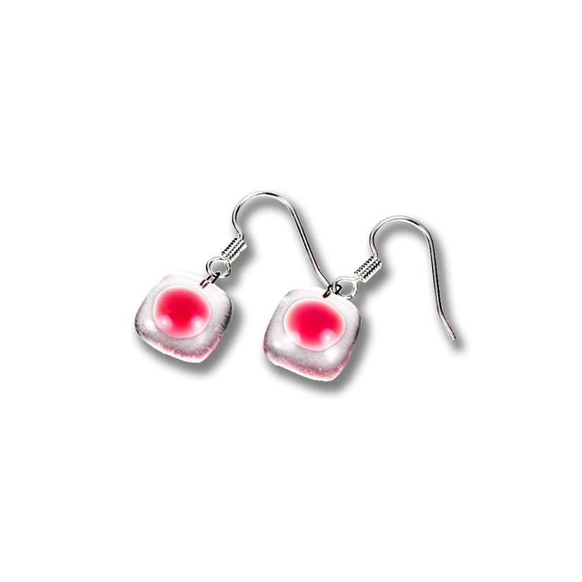 Clear glass earrings DOTS SLEV_N_017