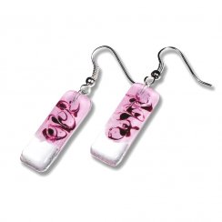 Pink glass earrings HELENE N1102