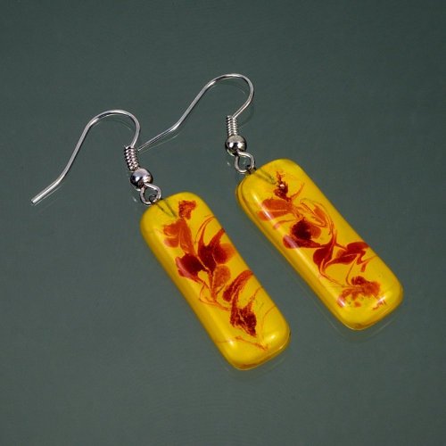 Glass earrings yellow JULIET N1302