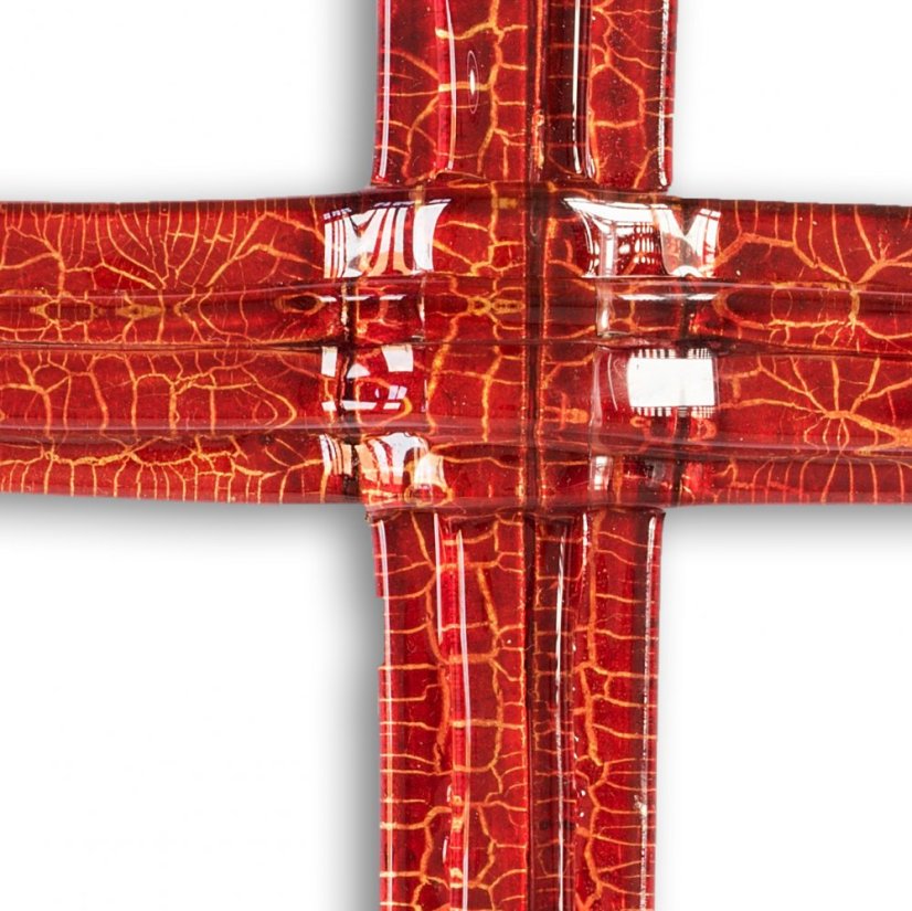 Small ruby layered glass wall cross