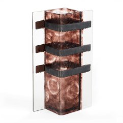 Brown glass vase LAVA WINGS