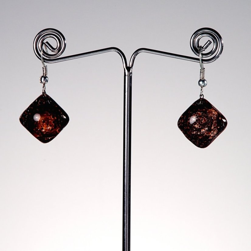 Brown glass earrings TERRA SLEV_N_011