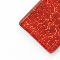 Glass pendant rhombus metal red SARAH P0914