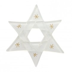 Christmas glass ornament star white 01 - gold stars