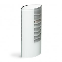 White glass vase LUXURY silver