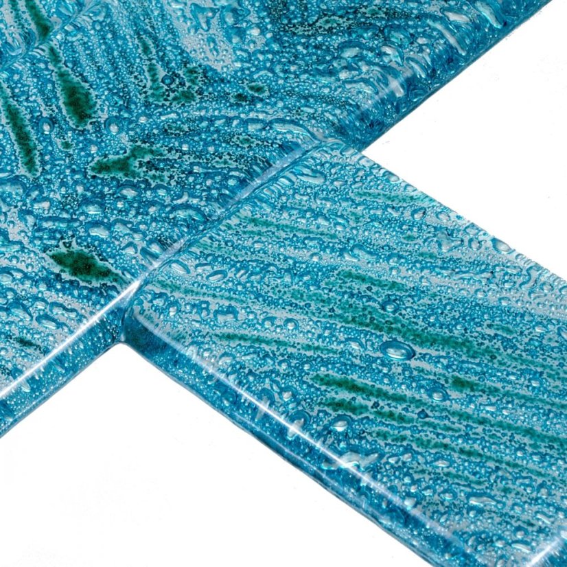 Small turquoise glass wall cross