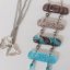 Glass necklace turquoisebrown ladder NH0401