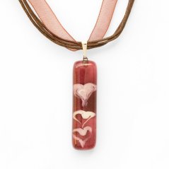 Skleněný přívěsek obdélníkový vínový CHIARA P1206