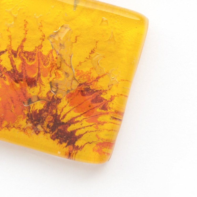 Glass pendant square yellow JULIET P1302