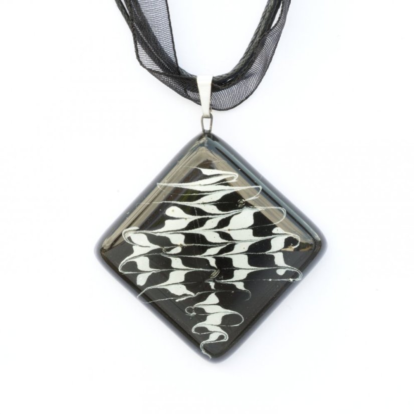 Black rhombus glass pendant KIM P0804