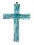 Small turquoise layered glass wall cross