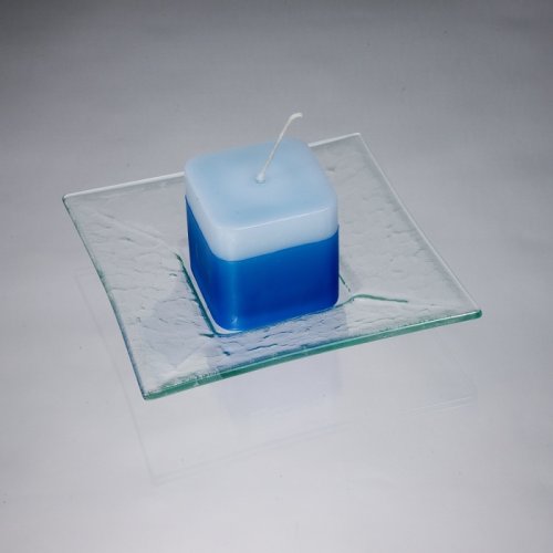 Glass clear candlestick with scented candle