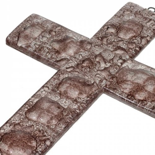 Brown glass wall cross