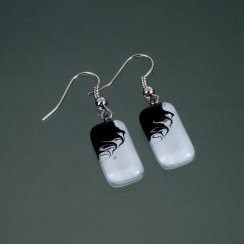 Black and white glass earrings LENORE N1704