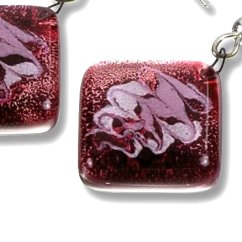 Burgundy glass earrings CHIARA N1207
