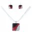 Súprava sklenených šperkov červená SOU0906