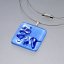 Glass pendant square blue P1010