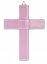 Glass christening cross pale pink