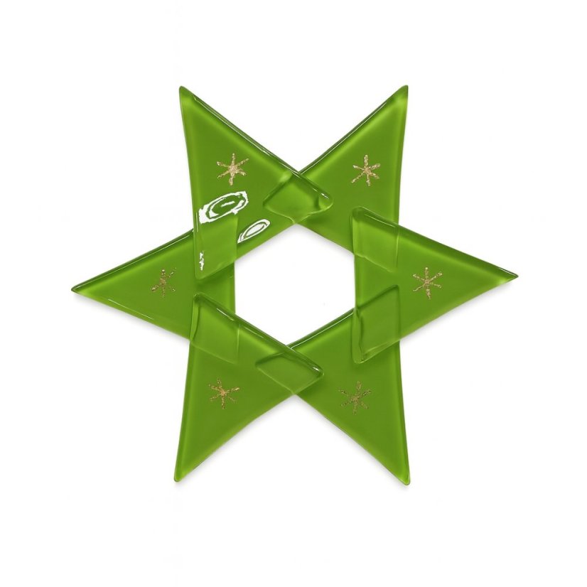 Vánoční skleněná ozdoba hvězda zelená