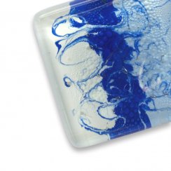 Štvorcový sklenený prívesok modrý ANNA P1004