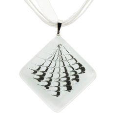 Rhombic glass pendant white LINDA P0706