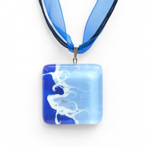 Glass pendant square blue ANNA P1007