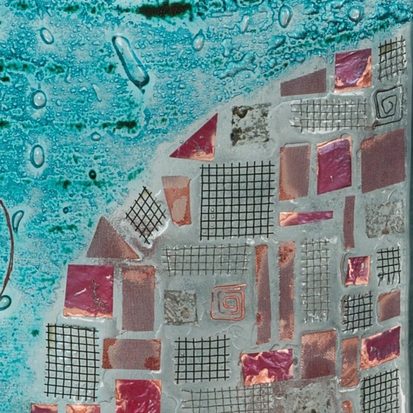 Turquoise glass vase LUNA