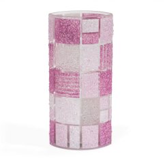 Pink glass vase CORAL KARO